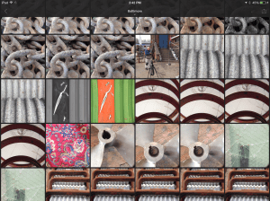 Screen shot of grid view of images in a collection sync'd to Lightroom mobile